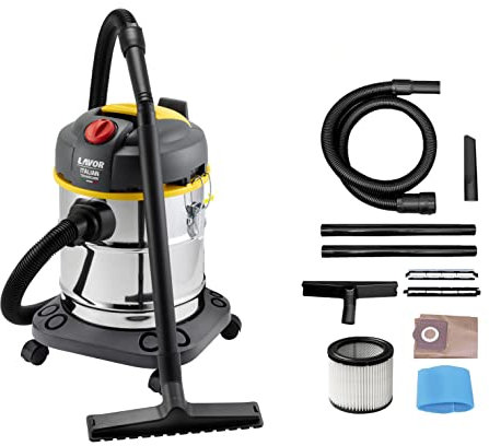 LAVOR New Model 8.253.0023, Aspiratore Solidi e Liquidi, Inox, 1400 W, 20 Liters