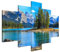 Estika Leinwand bilder - Wald, See, Berge, Landschaft - 150x105 cm, 5 teilige kunstdruck - Wandbilder wohnzimmer, schlafzimmer, Moderne wanddeko, Bild auf leinwand - Natur bilder - 4679A_5H