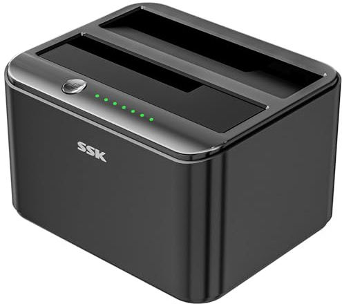 SSK External Hard Drive Docking Station Cloner USB 3.0 to SATA Dual Bay