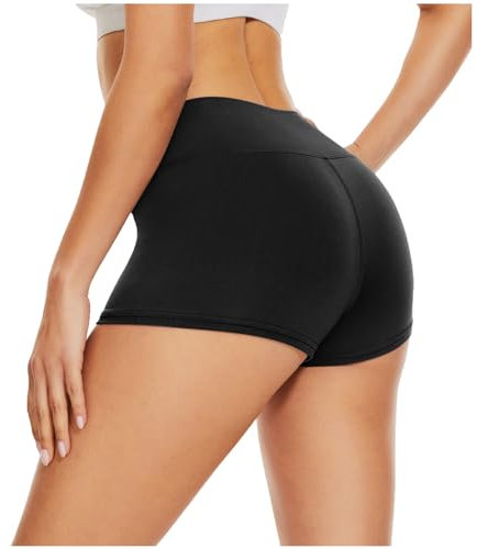 DDOBB Radlerhose Damen Kurz Shorts Unter Kleid High Waist Sportshorts Bauchweg Unterhosen Hotpants Blickdichte Sporthose Boxershorts Gym Leggings(schwarz, XXL)