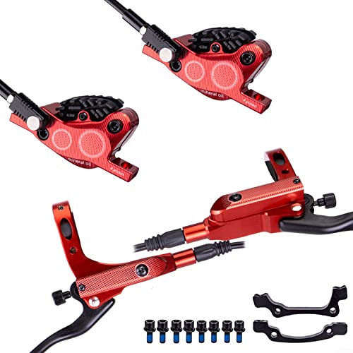 LVYXON Hydraulische Bremsen Set Fahrrad Öldruck 4 Kolben Antrieb Bremssattel