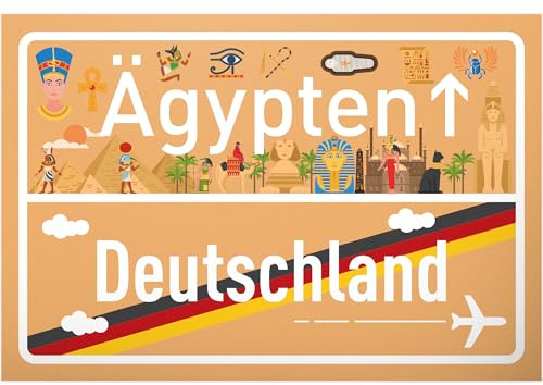 DankeDir! Ägypten Deutschland Ortsschild - Schild 30 x 20 cm - Geschenk Idee Gutschein Reise Urlaub Reisegutschein Männer & Frauen Geldgeschenk Abschiedskarte Geschenkidee Deko Karte