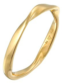 Elli Ring Damen Band Gedreht Stapel Basic in 925 Sterling Silber