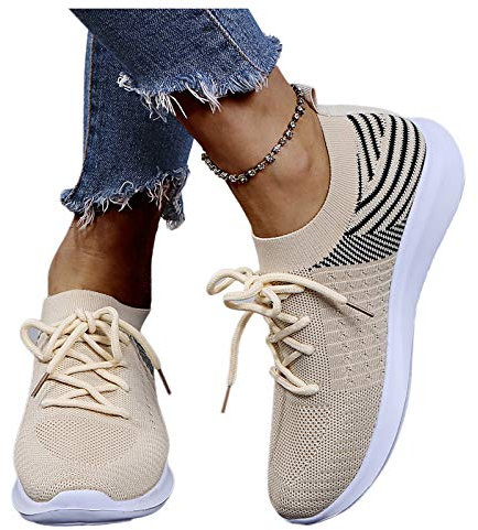 Pianshanzi Sneaker Damen Weiss Weiche Bequem Schuhe Turnschuhe Sportschuhe Leichtgewichts Atmungsaktiv Frauen Fitnessschuhe Straßenlaufschuhe Cushion Wasserdicht Flach Für Camper Walking Sport