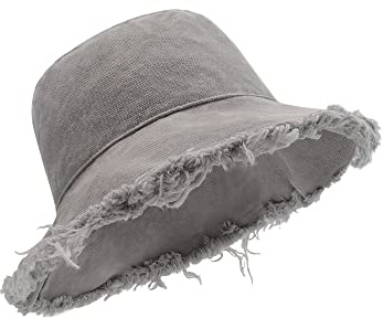 Zylioo XS/S Ausgefranster Anglerhut Für Kleinen Kopf,Frayed Sonnenschutz Fischerhut, UV/UPF 50+ Bucket Hat