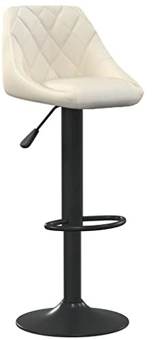 vidaXL Barhocker Drehbar Höhenverstellbar Küchenhocker Barstuhl Bistrohocker Tresenhocker Thekenhocker Tresenstuhl Bar Stuhl Hocker Creme Samt