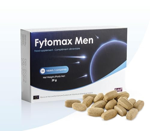 Fytomax Men – Fertilité, Vitalité & Préconception Homme | Maca, Tribulus, Zinc, Vitamines B9-B12-E | Coenzyme Q10 | 30 Comprimés | Clean Label | Sans Gluten