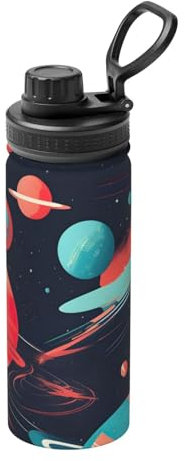 Space Planets Borraccia sportiva, 510,3 g, termica, isolata, per attività all'aperto