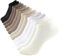 ACCFOD Womens Ankle Socks Athletic Running Low Cut Socks With Tab 6 Pairs, Neutral Color, 6-9