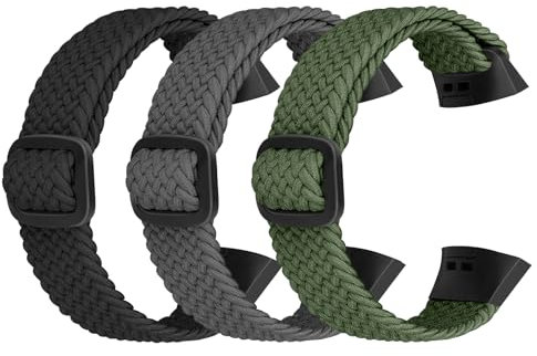 Ecogbd Elastic Nylon Ersatzarmband Kompatibel mit Fitbit Charge 4/Charge 3/Charge 4 SE/Charge 3 SE, Weiches verstellbares atmungsaktives Sport Armband für Damen Herren