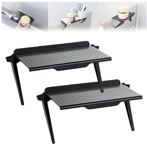 Creative Multifunctional Screen Top Shelf, 2024 Upgrade Monitor Topper Storage Rack TV Screen 8.5/11.8 Adjustable Storage Top Shelf Computer Monitor Screen Top Shelf for Cellphone Stand (Black, S+L)