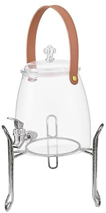 DimyFew Dispensador de Bebidas,Jarra de Agua y Jugo,con Soporte,con Grifo,Cubo de Bebidas para,Té, 5L