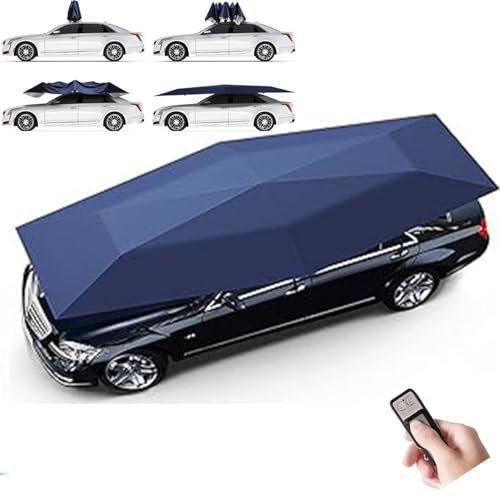 twostronking Vollautomatisches Autozelt,Tragbares Autoschirmzelt, Eingebauter, Herausnehmbarer Akku, Fernbedienung, Automatisch/Manuell, Winddicht, Wasserdicht, Sonnenschutz, (4200x2300mm, Blau)