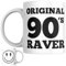 90'S Raver Mug | Music Lover Gift Mug – Original 90's Raver, Gift for a Music Lover, Clubber, DJ, Vinyl Junkie, Old Skool Raver or Lover of The Rave Scene (Smiley Face)