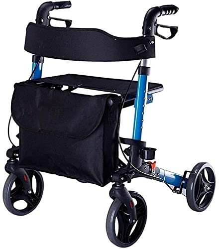 Rollator Walker Aluminium Mobility Walking Aid Lightweight Folding Walking Frame Height Adjustable Elderly Walker Elderly Walker Sharing
