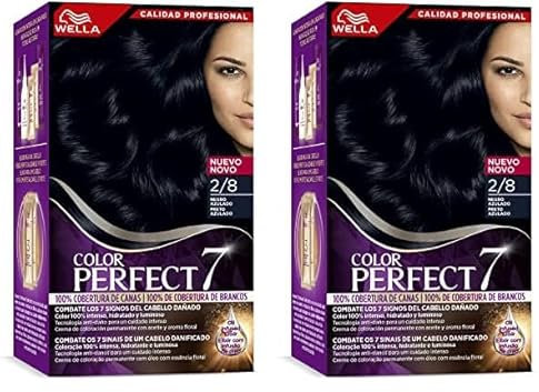 Wella Color Perfect - Tinte de Coloración Permanente para un Cabello Hidratado y Luminoso - Tono Negro Azulado (Paquete de 2)