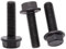 Lot de 8 boulons à tête hexagonale M12-1,75 x 25 mm, vis à bride hexagonale, finition oxyde noir, alliage d'acier de qualité 10.9, filetage complet