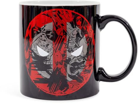 Silver Buffalo Marvel Comics Deadpool MERC with A Mouth Ceramic Mug | Holds 20 Ounces