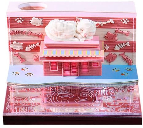 Dreidimensionales 3D-Notizbuch, Papierskulptur, praktische Aufkleber, Valentinstag, weiblicher Geburtstag, Ornamente, Geschenk 2020–2021, Planungsnotizen, lustige Notizen, 3D-Planer 2020,