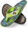 Gumbies Originals Blau - Flip Flops aus recycelten Materialien - robuste Sohle aus wiederverwerteten Autoreifen, weiches Fußbett aus Canvas-Baumwolle, bequemer Baumwoll-Zehensteg - Lime Hibiscus, 42