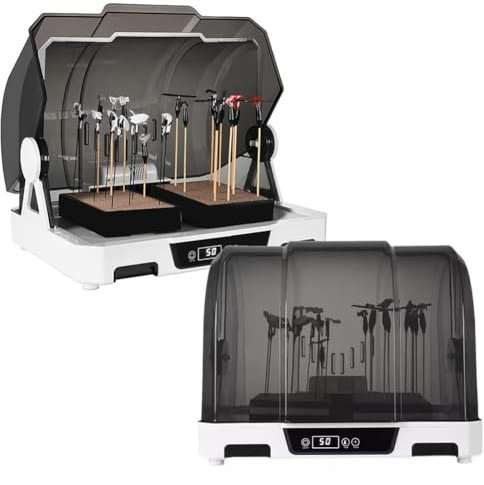 Cabina de pulverización portátil con Timer & Touch Control, 200W Caja de Secado de aerógrafo para Modelos, Manualidades, Arte de uñas, Extractor de Filtro de Olor, Temperatura Ajustable (20–50 ° C)