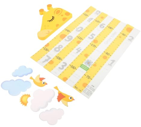 Supvox Giraffen Größentabelle Wandaufkleber aus Eva für Kinderzimmer Abnehmbar und Verschleißfest Dekorativer Gelber Höhenaufkleber im Kinderfreundlichen Cartoon Stil für Schlafzimmer