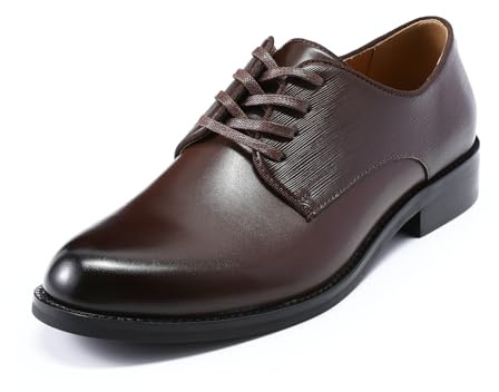 YFFUSHI Herr snörskor formella Derby läder business kostymskor | Textur, bröllop, läderskor, konstläder, gummisula, bekväm, elegant, formell