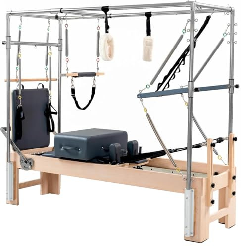 Wunder Pilates Reformer F1 – Faltbare professionelle Pilates-Maschine für Heim- und Studiogebrauch, kompaktes Ahornholz mit Federn & Zubehör