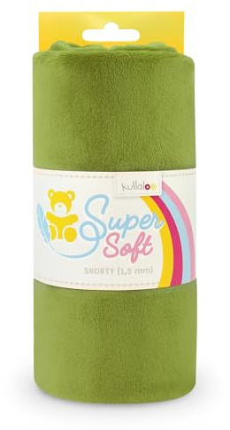 kullaloo Plüsch Stoff SuperSoft SHORTY in vielen Farben - 1,5mm Florlänge, EN 71-3 & EN 71-9 Zertifiziert (moosgrün)