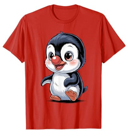 Red Kids Baby Penguin Nose Funny Cute Day T-Shirt