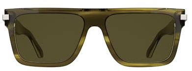 Calvin Klein Unisex Adult Sunglasses CK26505S - Transparent Striped Khaki with Solid Brown Lens