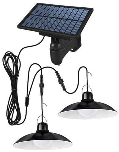 Elyebxj Lampe suspendue solaire étanche P65 avec télécommande, lampe solaire pour jardin, Patio, balcon, grange, cour, appliques murales