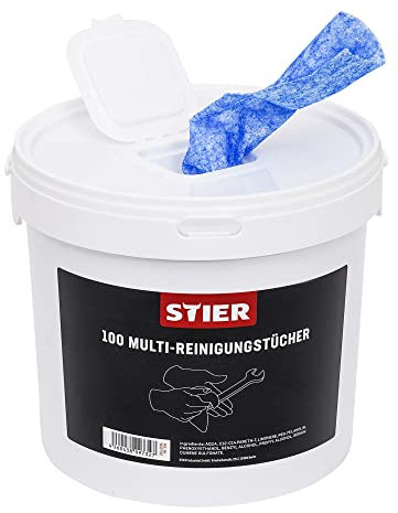 STIER Multi-Reinigungstuch Universal, 72 Stück, im praktischen Spender, 30 x 27 cm, Hohe Reinigungsleistung, für starke Verschmutzungen, Werkzeugreinigung