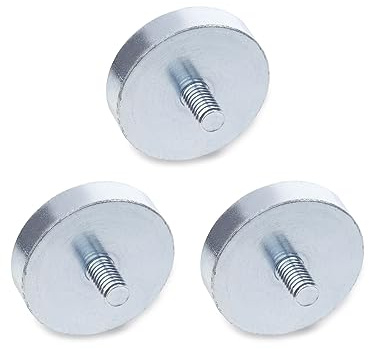 Ganter Normelemente | Haltemagnete mit Außengewinde - GN 50.3-ND-16-M6 | Neodym, Eisen, Bor | 3 Stück