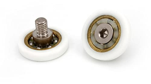 Cuscinetti Box Doccia VR - Kit 2 Pezzi Rotelle a Sfera di Ricambio per Ante Doccia a Scorrimento diametro 25 mm Cesana