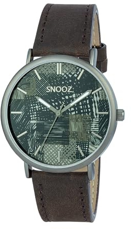 Snooz Men's Quartz Analog Watch with Leather Strap Saa1041-77, Multicoloured, 40MM, Strap