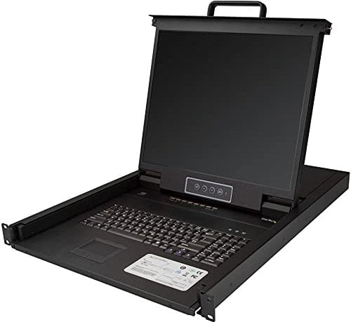StarTech.com Console KVM à Montage Rack 8 Ports avec Câbles de 1,8m - Switch KVM Intégré avec LCD 19 - Tiroir KVM OSD LCD 1U Complet - Clavier QWERTY - 50,000 MTBF - Support USB+VGA (RKCONS1908K)