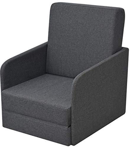 vidaXL Schlafsessel Ausziehbar Stoff 59,5 x 72 x 72,5 cm Dunkelgrau