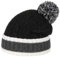 Lipodo Tricolour Bommelmütze Damen/Herren – ONE Size – Gestreift – Wärmeisolierendes Fleecefutter – Wärmende Mütze mit Bommel – Ohrenschutz mit Rippstrick – Herbst/Winter schwarz One Size