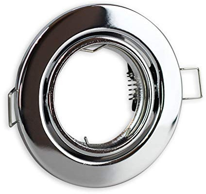 Einbaustrahler Rahmen chrom rund schwenkbar - Einbaurahmen für GU10 MR16 Leuchtmittel - Ø70mm Bohrloch Einbau-Spot Strahler Einbauleuchte