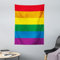 ABAKUHAUS Regenbogen Wandteppich, Homosexuell Parade Flagge Freiheit aus Weiches Mikrofaser Stoff Waschbar ohne Verblassen Digitaldruck, 110 x 150 cm, Rot Gelb