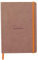 Rhodia 117372C - Notizheft Softcover Rhodiarama DIN A5 (14,8x21 cm), 80 Blatt, liniert Clairefontaine Papier Elfenbein 90g Lesezeichen, Gummizugverschluss, Cover aus Kunstleder Roseholz, 1 Stück