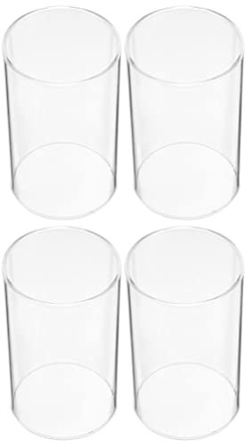 HOMSFOU Lot de 4 bougeoirs cylindriques en Verre pour Bougie Chauffe-Plat - Coupe-Vent - 8 x 10 cm