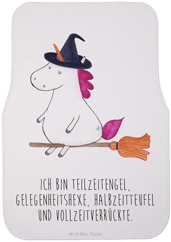 Mr. & Mrs. Panda Autoteppich Einhorn Hexe - Geschenk, Einhörner, Teufel, Fußmatte Auto Universal, Fürs, Auto-Fußmatte, Automatte, Freundin, Frau, Engel
