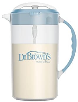 Dr. Brown's Baby Formula Rührkrug mit verstellbarem Stopper, verschließbarem Deckel und tropffreiem Auslauf, 900 ml, BPA-frei, Blau