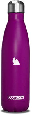 Duck'n Bouteille Isotherme Violette, Bouteille Etanche 500ML, Gourde Isotherme, Bouteille Réutilisable, Bouteille en Acier Inoxydable, Garde Chaleur et Fraîcheur, Thermos