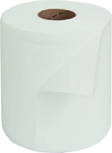 Bobines essuie-tout/essuie-mains maxi 450 formats - Dévidage central - Pure ouate - Blanche - 19,6x24cm - 2 plis - Lot de 6