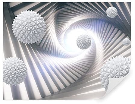 Tapeko Papier Peint 3D Panoramique Tunnel en spirale 260x180 cm style 3D Tunnel Boules Forme Papier Peint intissé pour Chambre Salon Décoration Murale u03120