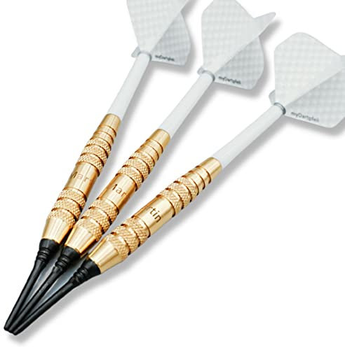 Personalisierte Dartpfeile mit Gravur zum selbst gestalten | Soft Dartpfeile mit Kunststoffspitze, Schäften und Darts Flights für Dartscheibe | 18g Dart-Set personalisiert mit Namen als Dart Geschenk