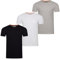 riverso Tshirt Herren Regular Fit RIVLenny 3er Pack Set Rundhals Kurzarm Sommer Tee Shirt leichte Baumwolle Flammgarn Einfarbig Schwarz Weiß Grau XL, Größe:XL, Farbe:Farbmix 3